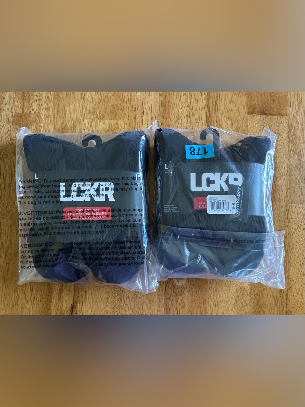 LCKR (by Foot Locker) Men’s Quarter Socks Sz L (8-12). 2 packages (12 pair)
